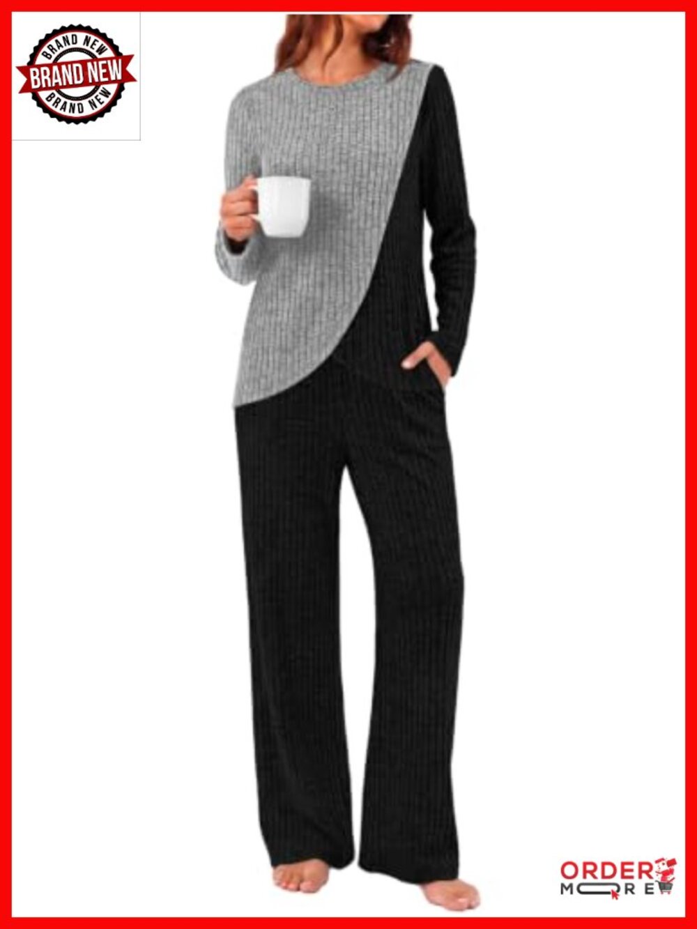 2 Piece Lounge Set Women Matching Outfit Polyester Rayon Spandex
